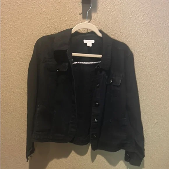 Charter Club Black Linen Jacket - Picture 1 of 4